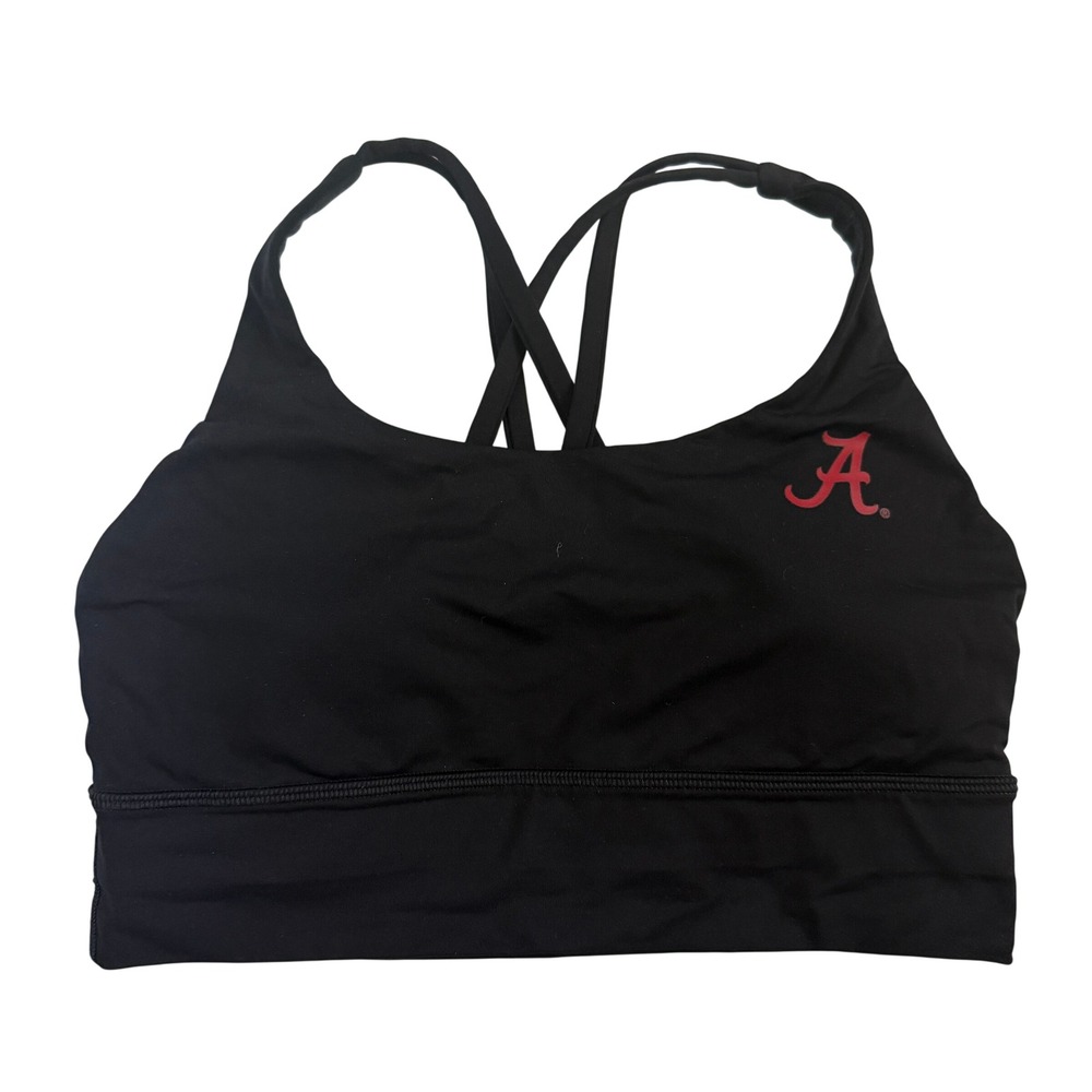 Lululemon Alabama Crimson Tide Free To Be Bra Wild Black Size 6 LW2AUYS
